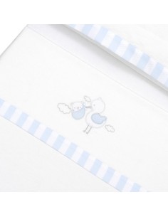 2x1 Juego de sábanas cuna franela cigueña oso bco/azul 2