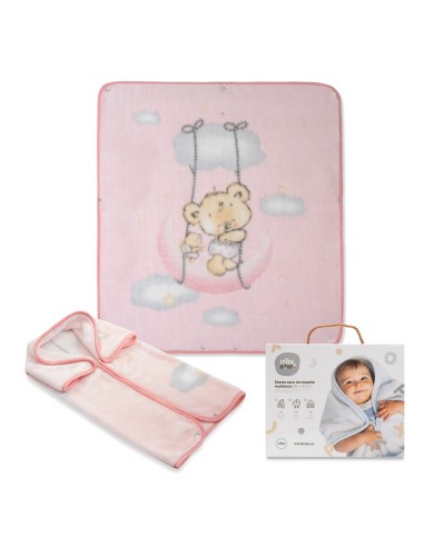 2x1 Manta saco rachel mod osito nube rosa