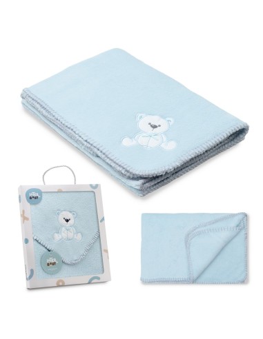 2x1 Manta bordada oso lazo azul