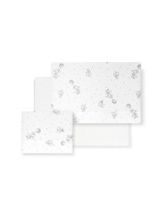 2x1 Juego de sábanas minicuna franela elefante globo continuo bco/gris