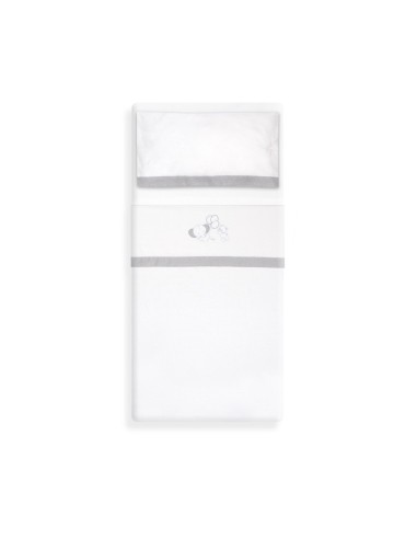 2x1 Juego de sábanas cuna franela oso elefante globos bco/gris