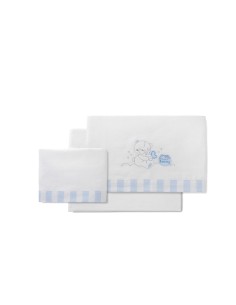 2x1 Juego de sábanas cuna franela mod honey bear bco/azul