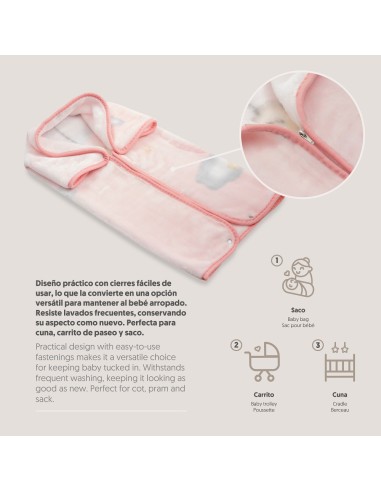 2x1 Manta saco rachel mod osito nube rosa