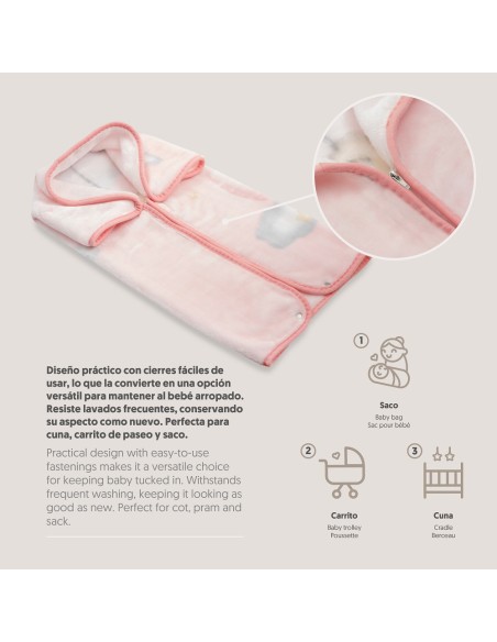 2x1 Manta saco rachel mod osito nube rosa