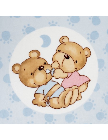 2x1 Manta cuna sedalina parejita osos azul