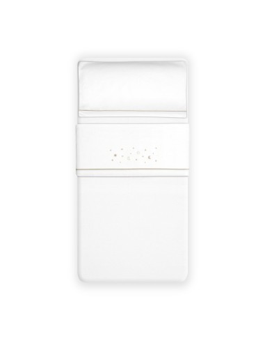 2x1 Juego de sábanas cuna franela estrellas luna bco/beig