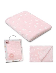 2x1 Manta grabada luna estrellas rosa