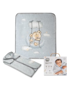 2x1 Manta saco rachel mod osito nube gris