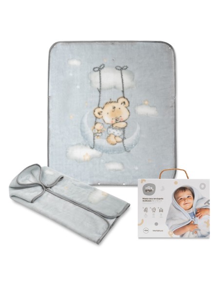 2x1 Manta saco rachel mod osito nube gris