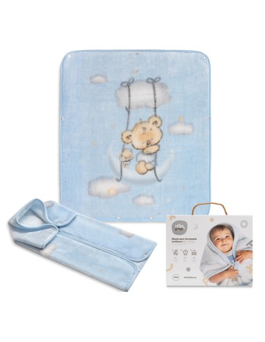 2x1 Manta saco rachel mod osito nube azul