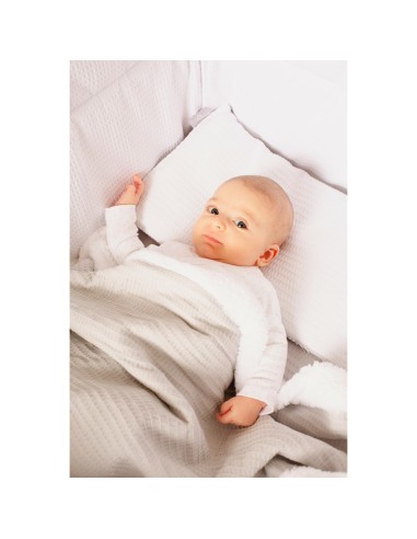 2x1 Manta nido abeja+borreguillo rosa