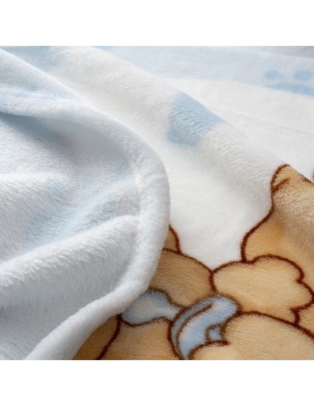 2x1 Manta cuna sedalina parejita osos azul