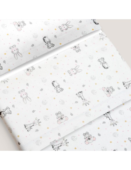 2x1 Juego de sábanas cuna franela modelo koala bco/rosa