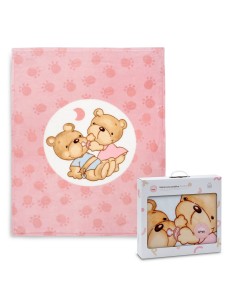 2x1 Manta cuna sedalina parejita osos rosa