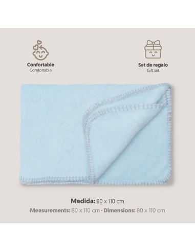 2x1 Manta bordada oso lazo azul