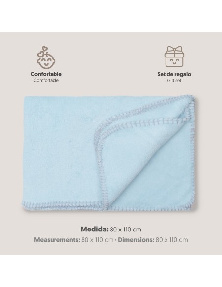 2x1 Manta bordada oso lazo azul