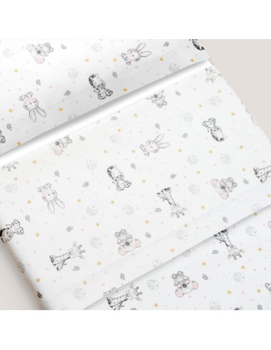 2x1 Juego de sábanas minicuna franela modelo koala bco/rosa