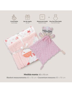 2x1 Manta borreguillo mod paracaidista+dou-dou  mod paracaidista rosa 2