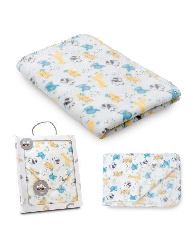 2x1 Manta estampada animales gris