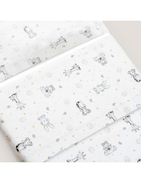 2x1 Juego de sábanas cuna franela modelo koala bco/azul