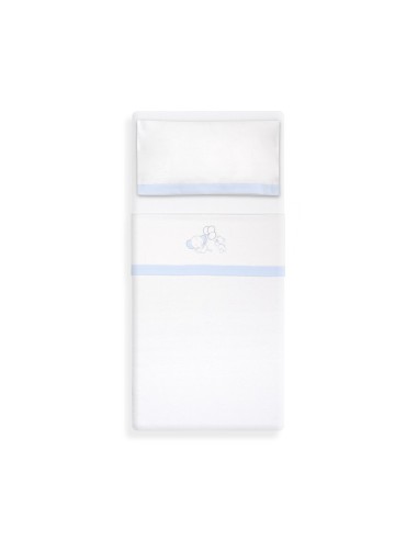 2x1 Juego de sábanas cuna franela oso elefante globos bco/azul