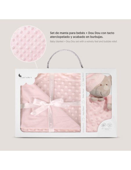 2x1 Manta burbuja + dou dou mod osito rosa