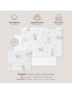 2x1 Juego de sábanas cuna franela modelo koala bco/azul 2