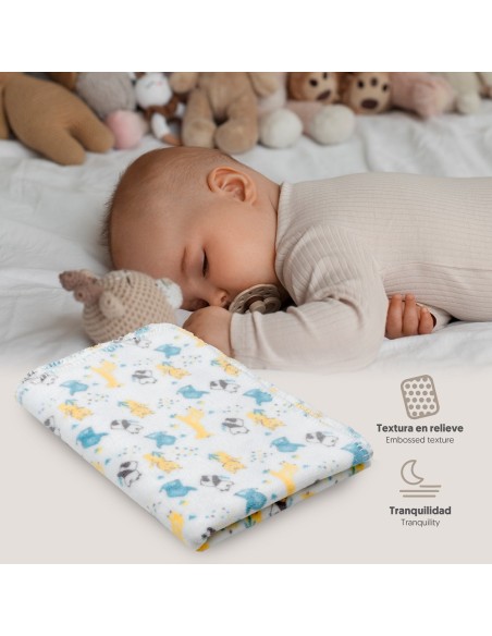 2x1 Manta estampada animales gris