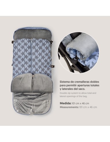 Saco Silla Paseo Universal Saco Bebe Invierno Suave, Cálido, Afelpado | Saco Carro Bebe Invierno Desmontable, Doble Apertura