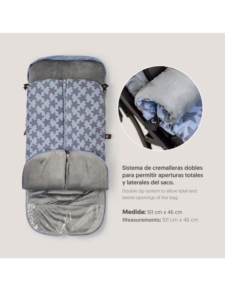 Saco Silla Paseo Universal Saco Bebe Invierno Suave, Cálido, Afelpado | Saco Carro Bebe Invierno Desmontable, Doble Apertura
