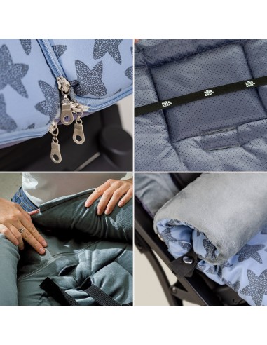 Saco Silla Paseo Universal Saco Bebe Invierno Suave, Cálido, Afelpado | Saco Carro Bebe Invierno Desmontable, Doble Apertura