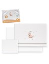2x1 Juego de sábanas cuna franela estampado oso luna estrellas bco/verde