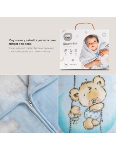 2x1 Manta saco rachel mod osito nube azul