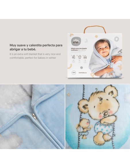 2x1 Manta saco rachel mod osito nube azul