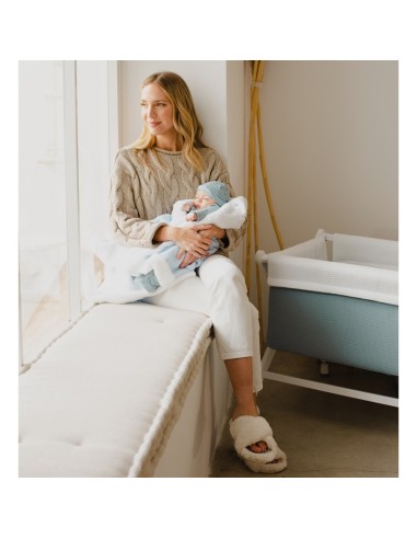 2x1 Manta nido abeja + borreguillo gris