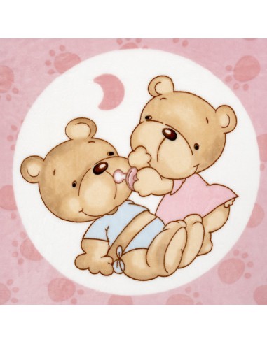 2x1 Manta cuna sedalina parejita osos rosa