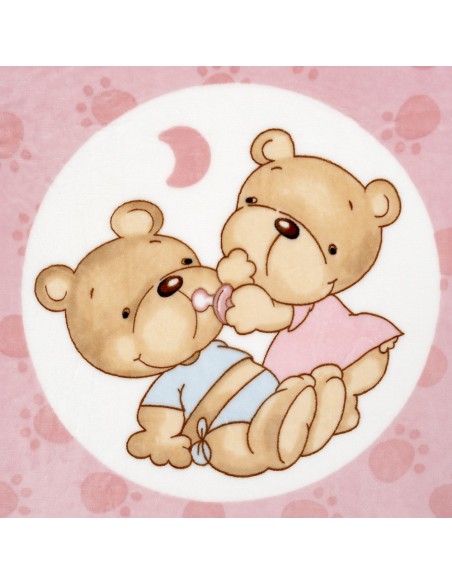 2x1 Manta cuna sedalina parejita osos rosa