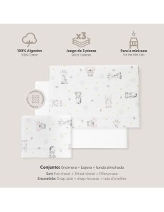 2x1 Juego de sábanas minicuna franela modelo koala bco/rosa 2