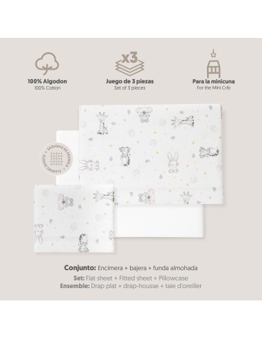 2x1 Juego de sábanas minicuna franela modelo koala bco/rosa