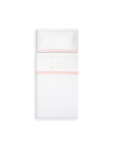 2x1 Juego de sábanas minicuna franela estrella luna multicolor bco/rosa