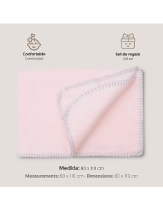 2x1 Manta bordada oso lazo rosa 2