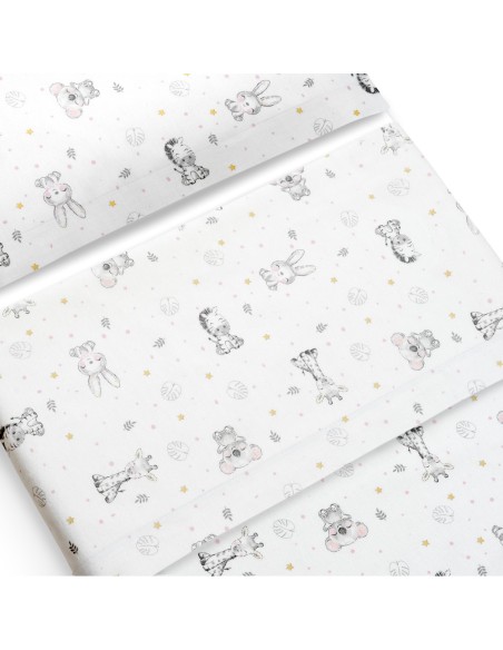 2x1 Juego de sábanas cuna franela modelo koala bco/rosa