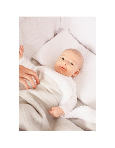 2x1 Manta nido abeja + borreguillo gris