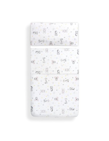 2x1 Juego de sábanas cuna franela modelo koala bco/rosa