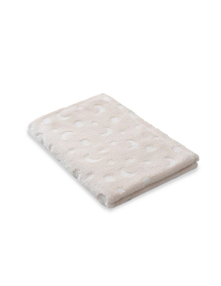 2x1 Manta grabada luna estrellas beig