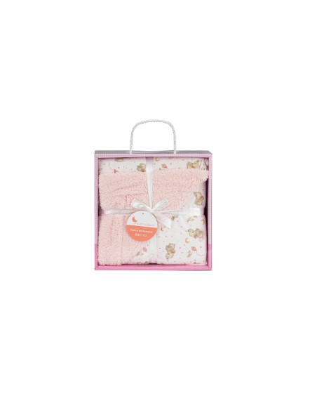 2x1 Manta con borreguillo mod elefante rosa