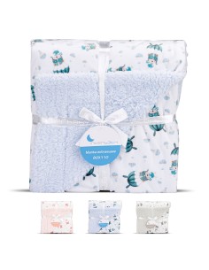 2x1 Manta  con borreguillo  mod paracaidista azul