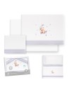 2x1 Juego de sábanas minicuna franela estampado oso luna estrellas bco/gris