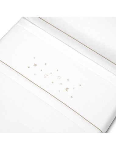 2x1 Juego de sábanas cuna franela estrellas luna bco/beig