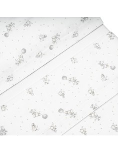 2x1 Juego de sábanas minicuna franela elefante globo continuo bco/gris 2